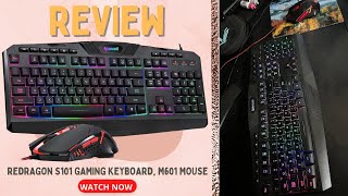 Redragon S101 Gaming Keyboard M601 Mouse Review [upl. by Lledrac]