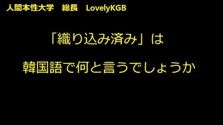 中級韓国語 「織り込み済み」は韓国語で何と言うでしょうか 人間本性大学語学部 [upl. by Hugon]