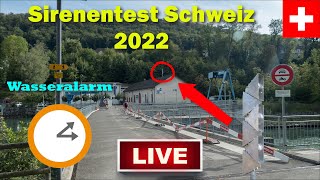 🚨🔊 LIVE Sirenentest Schweiz 2022  Wasseralarm [upl. by Vallery]