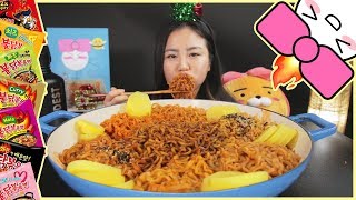 SPICY FIRE NOODLES TASTE TEST l MUKBANG [upl. by Auqined]