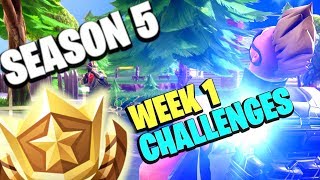 Fortnite Week 1 SEASON 5 CHALLENGES  Risky Reels Treasure Map amp Retail Row Eliminations [upl. by Saibot]