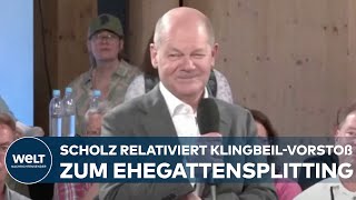 STREIT ÜBER EHEGATTENSPLITTING Olaf Scholz relativiert Vorstoß von SPDChef Lars Klingbeil [upl. by Let]