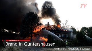 Gebäude stand in Guntershausen in Vollbrand 02082018 [upl. by Assil]