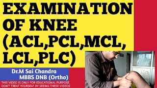 EXAMINATION OF KNEE ACLPCLMCLLCLPLC Dr Sai Chandra Malladhi MBBS DNB Ortho [upl. by Orhtej]