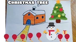 Christmas tree easy Christmas tree drawing Prishuvlog21 drawing trending [upl. by Blim]