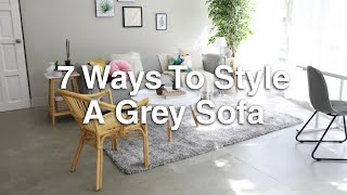 7 Ways To Style A Grey Sofa  MF Home TV [upl. by Fanchon130]