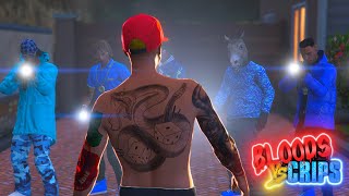 BLOODS Vs CRIPS quotFRESH OUTquot GANG WAR GTA 5 RP [upl. by Pinto]