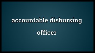 Accountable disbursing officer Meaning [upl. by Llehsem]