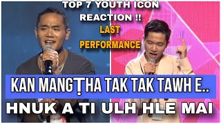 ZIONa Leh ZOTHANKIMA  KAN MANGṬHA TAK TAK TAWH E  Last Performance  REACTION  Top 7 Youth Icon [upl. by Dilahk513]