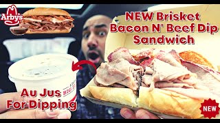 Arbys NEW Brisket Bacon n Beef Dip Sandwich Review 🇫🇷👨‍🍳🥪 [upl. by Nylloc]