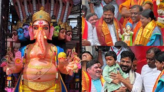 CM Revanth Reddy Attend Khairathabad Ganesh 1st Pooja  Khairathabad Ganesh Modati Pooja Completed [upl. by Enwad]