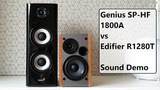 Genius SPHF 1800A vs Edifier R1280T  Sound Demo [upl. by Nagorb]