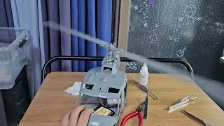 118 HOBBYBOSS UH1 shaft test 5gearbox complete [upl. by Flosser]