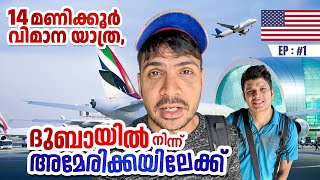 14 മണിക്കൂർ വിമാനയാത്ര അമേരിക്കയിലേക്ക്‌  Dubai to Newyork Long Flight [upl. by Nell]