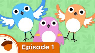 Cartoon  Hello Baby Sparrows  Treetop Family Ep1  Super Simple Songs [upl. by Pallaton235]