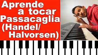 Cómo tocar Passacaglia HandelHalvorsen  Tutorial para piano  partitura [upl. by Mourant572]