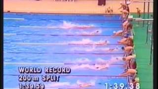 1988 Seoul Olympics  Mens 400m freestyle relay  Chris Jacobs [upl. by Enerehs]