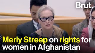 quotA cat has more rights than women in Afghanistanquot Meryl Streeps speech at the UN [upl. by Namhcan889]