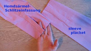 Herrenhemd Bluse Ärmelschlitz Einfassung nähenSchnittmuster how to sew a shirt placketpattern [upl. by Little]