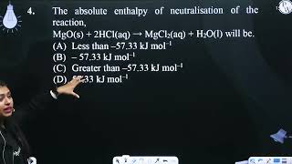 The absolute enthalpy of neutralisation of the reaction MgOs  2HClaq amprarr MgCl2aq  H2 [upl. by Fulbright]