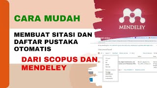 CARA MUDAH MEMBUAT SITASI ARTIKEL INTERNASIONAL OTOMATIS DENGAN SCOPUS amp MENDELEY [upl. by Robson354]