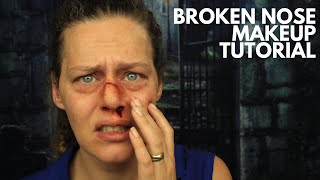 Broken Nose Makeup Tutorial  Special Effects Makeup  SchminkenGrimenl [upl. by Norrie366]