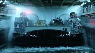 Navy LCAC Hovercrafts Docking on USS Kearsarge [upl. by Bohon]