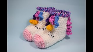 Peucos a crochet unicornio muy fácil y rápido todas las tallas [upl. by Ahsatin]