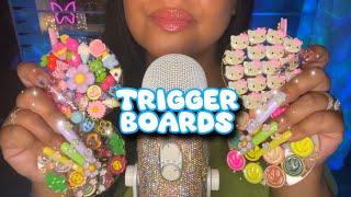 ASMR 7 NEW Super Tingly Trigger Boards 💙 with XXL nails ✨ [upl. by Whitver]