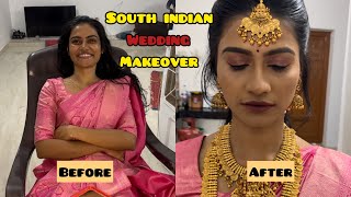 💕Bride Priyanka  South Indian wedding makeup 😍natural skin finish makeup🥰 Tharu Makeover Artistry [upl. by Messing524]