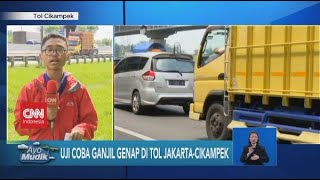 Kondisi Uji Coba Ganjil Genap di Tol JakartaCikampek [upl. by Waddell294]