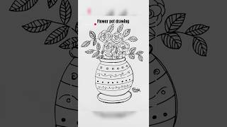 Drawing flower pot flower pot drawing shorts ytshorts youtubeshorts [upl. by Adine155]