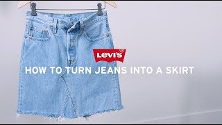 DIY Mini Skirt Out of Jeans  EASY DIY [upl. by Aspasia263]