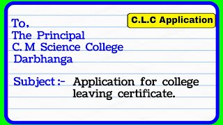 CLC Application  CLC application in English  Application for college leaving certificate [upl. by Odell]