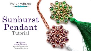 Sunburst Pendant  DIY Jewelry Making Tutorial by PotomacBeads [upl. by Radbun]