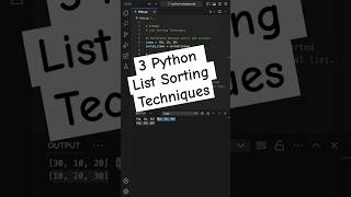 Python List Sorting Techniques [upl. by Anahsirk]