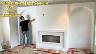 Venetian Plaster Fireplace Build Frame to Finish [upl. by Eerdua]