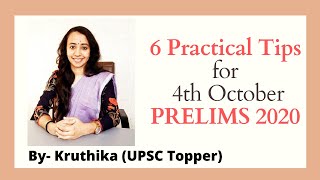 By UPSC Topper  6 Practical Tips for UPSC PRELIMS 2020  4th October 2020 [upl. by Jaime]