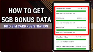 How to CLAIM 5GB Bonus Data  DITO Sim Card Registration  Paano MAG REGISTER sa DITO Part 2 [upl. by Solegnave]