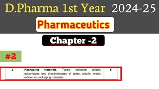 Packaging materials  plastic metal rubber packaging  Ch2 Pharmaceutics  DPharm first year [upl. by Adlee]