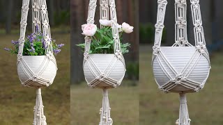 DIY Macramé Air Plant Hanger EASY Square Knot Design [upl. by Znieh]