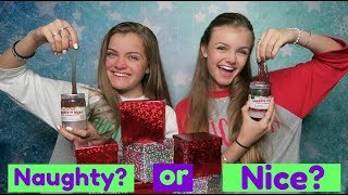 Naughty or Nice Slime Challenge  Jacy and Kacy [upl. by Ahsemot]