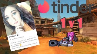 I challenged my TINDER matches to a 1v1 on Overwatch with Facecam [upl. by Llehcim57]