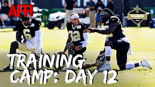 Saints Camp Report Justin Simmons Visits OLine Starters WR Standouts [upl. by Saber686]