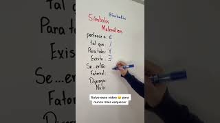 Você precisa saber esse Símbolos matemáticos ✨ [upl. by Eustache72]