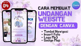 Cara Membuat Undangan Pernikahan Digital Website di canva  undangan canva desain 4 [upl. by Bink786]