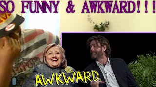 AWKWARD CRINGEY FUNNY Between Two Ferns With Zach Galifianakis Hillary Clinton REACTION [upl. by Hsepid]