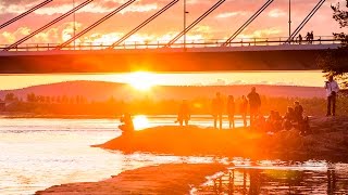 City life under the Midnight Sun in Rovaniemi Lapland Finland [upl. by Avot537]