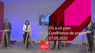 On a un plan  conférence de presse du 7 septembre 2020 [upl. by Neda]