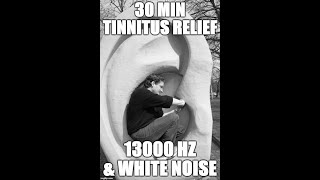 30 Min Tinnitus Relief  13000 Hz amp White Noise [upl. by Ettenim]